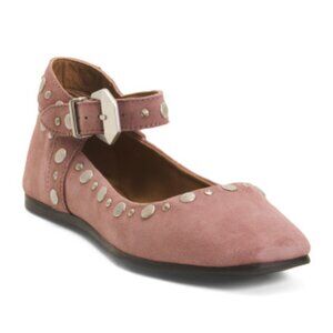 Free People Suede Mystic Mary Jane Flat in Mauve